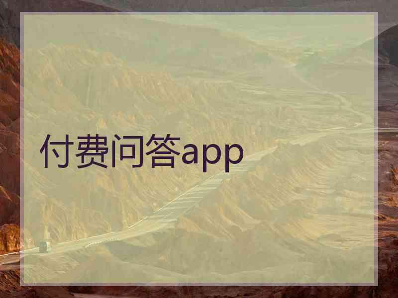 付费问答app