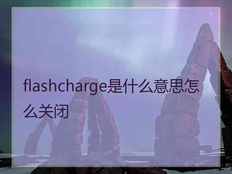 flashcharge是什么意思怎么关闭