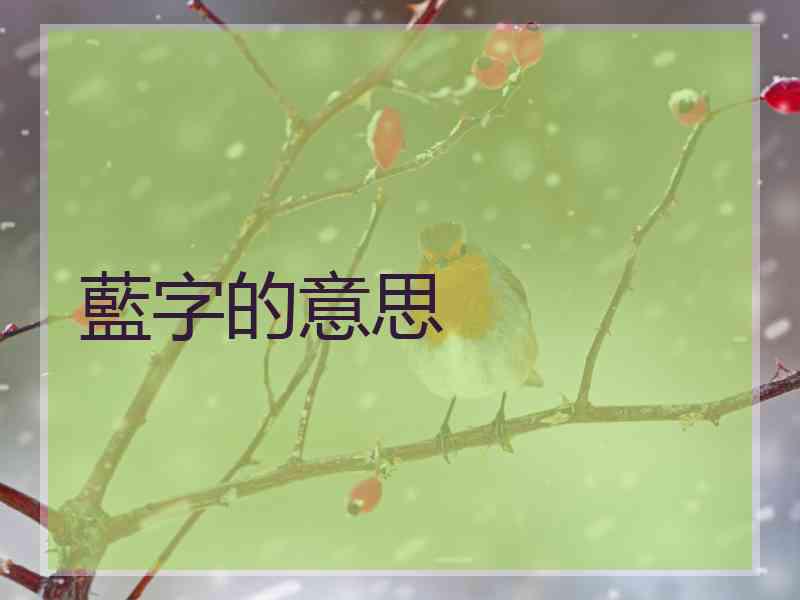 藍字的意思