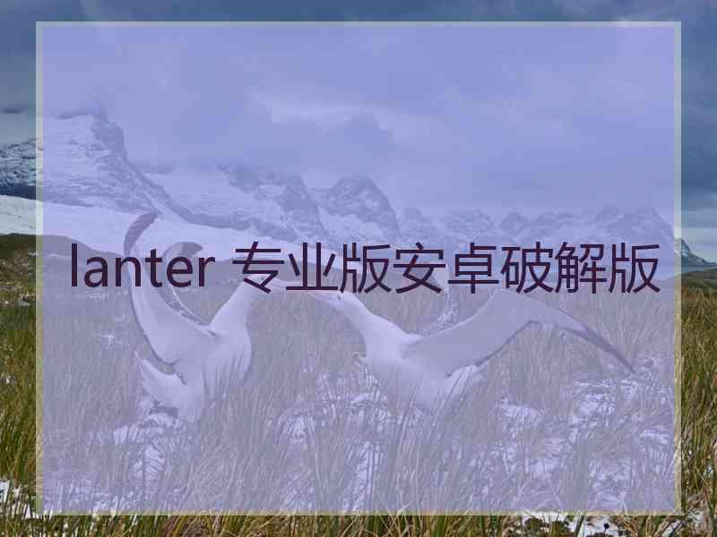 lanter 专业版安卓破解版