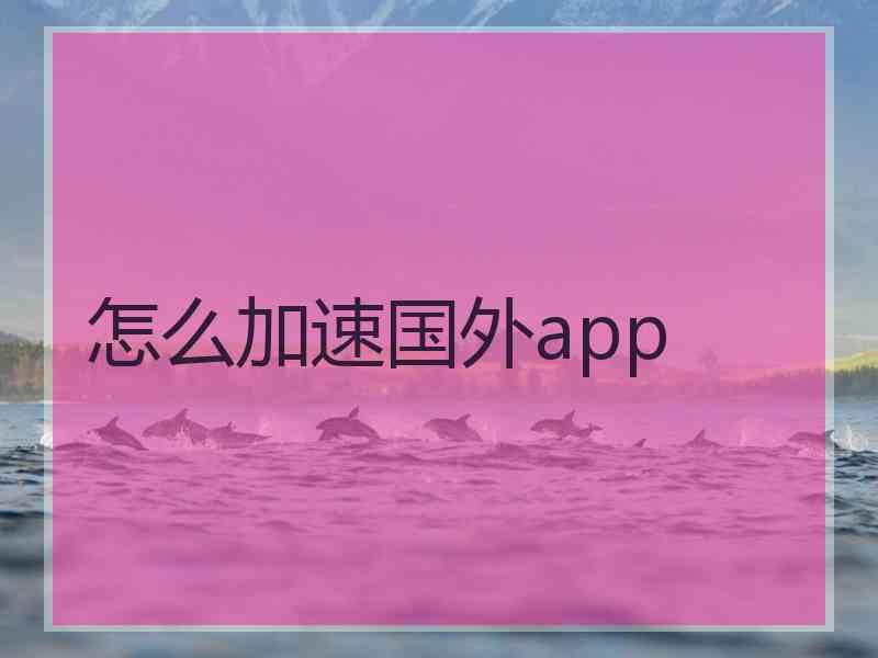 怎么加速国外app