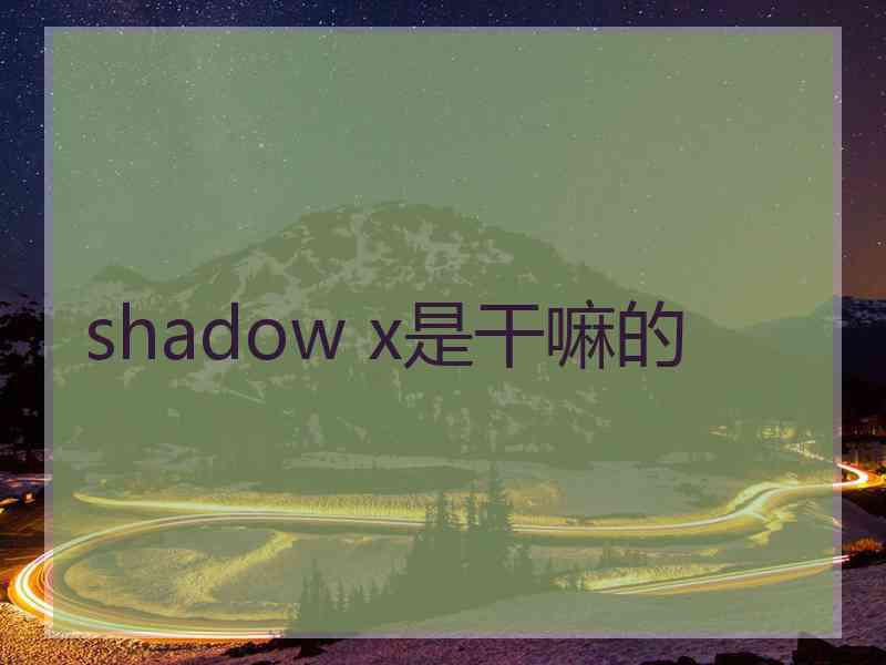 shadow x是干嘛的