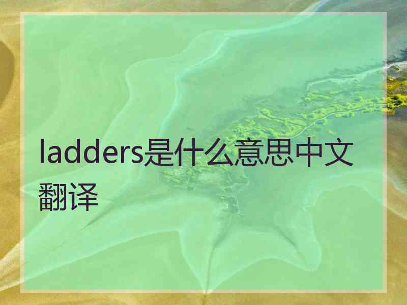 ladders是什么意思中文翻译