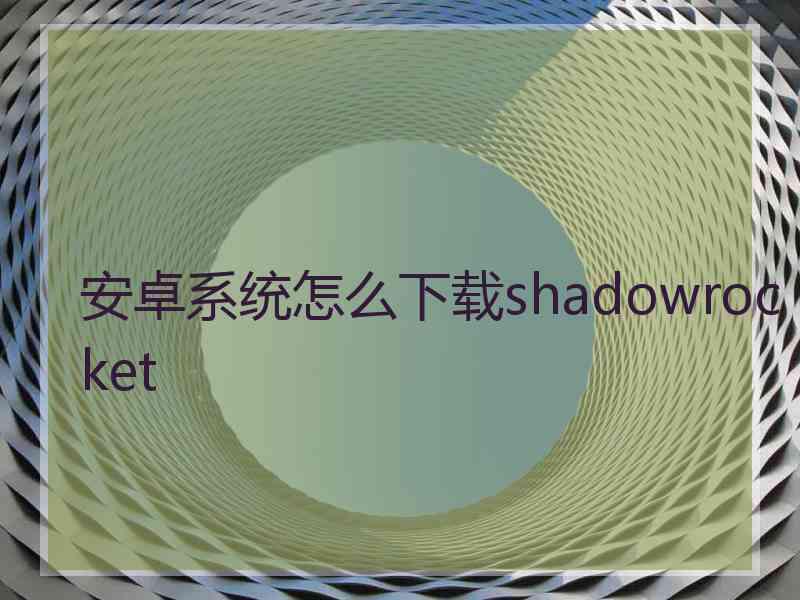 安卓系统怎么下载shadowrocket