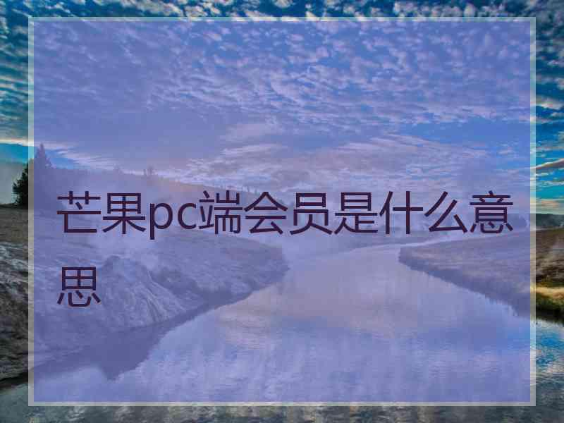 芒果pc端会员是什么意思