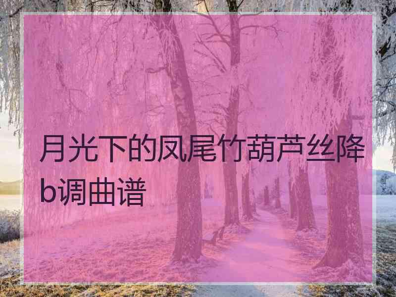 月光下的凤尾竹葫芦丝降b调曲谱