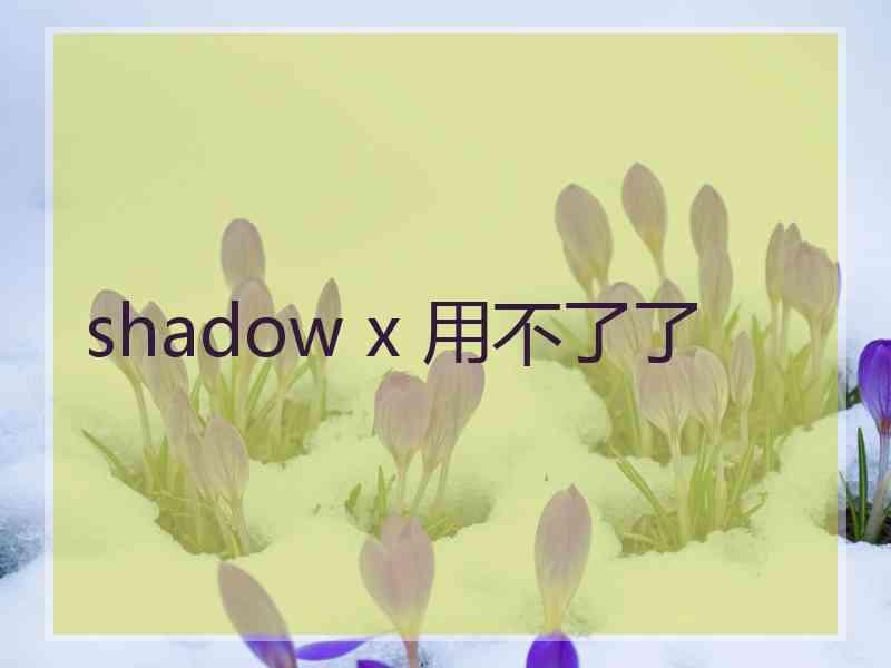 shadow x 用不了了