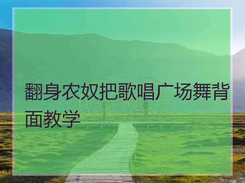 翻身农奴把歌唱广场舞背面教学