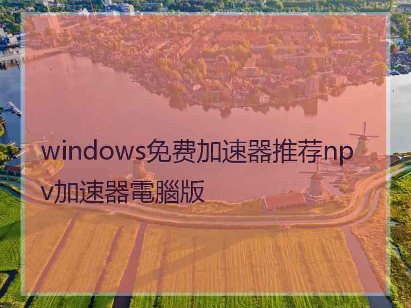 windows免费加速器推荐npv加速器電腦版