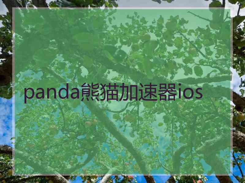 panda熊猫加速器ios