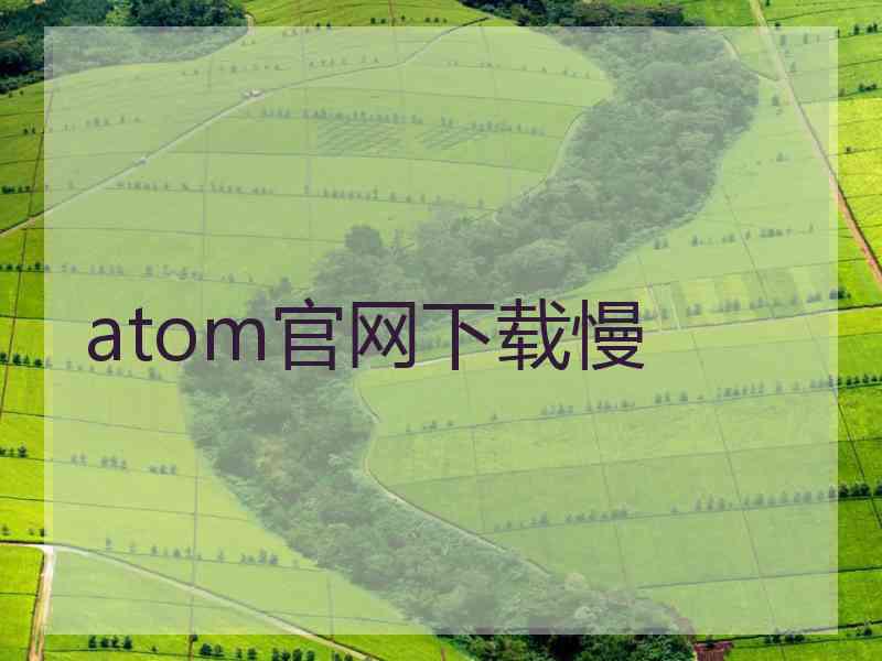 atom官网下载慢