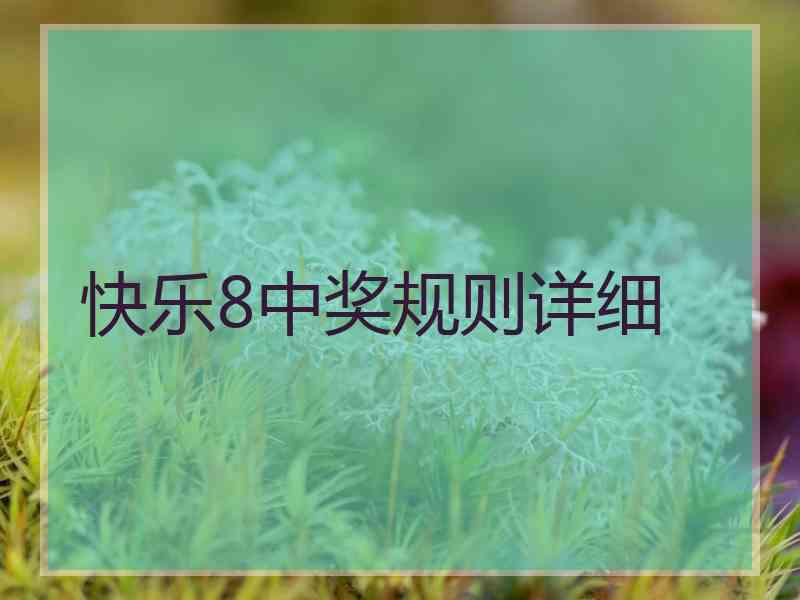 快乐8中奖规则详细