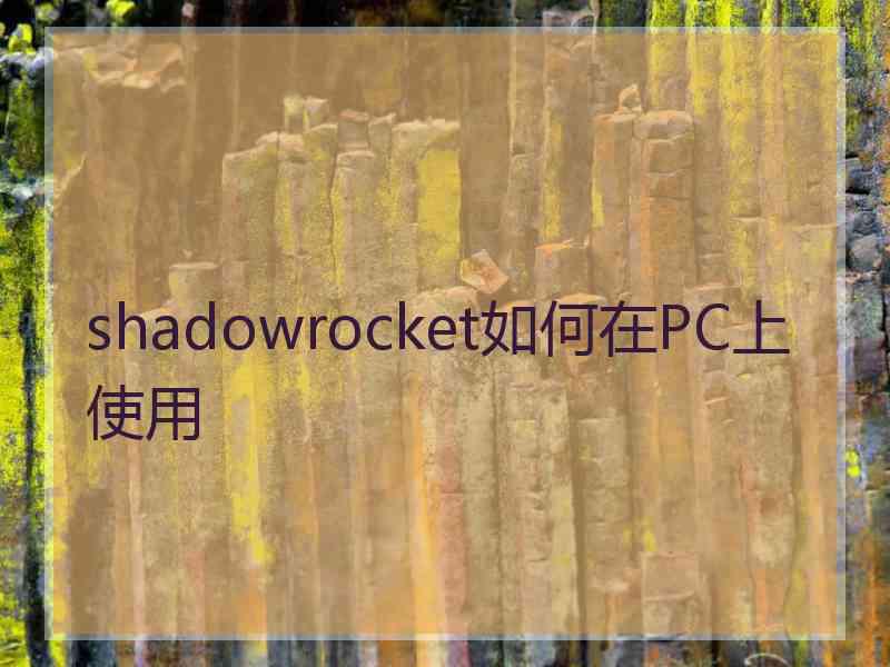 shadowrocket如何在PC上使用