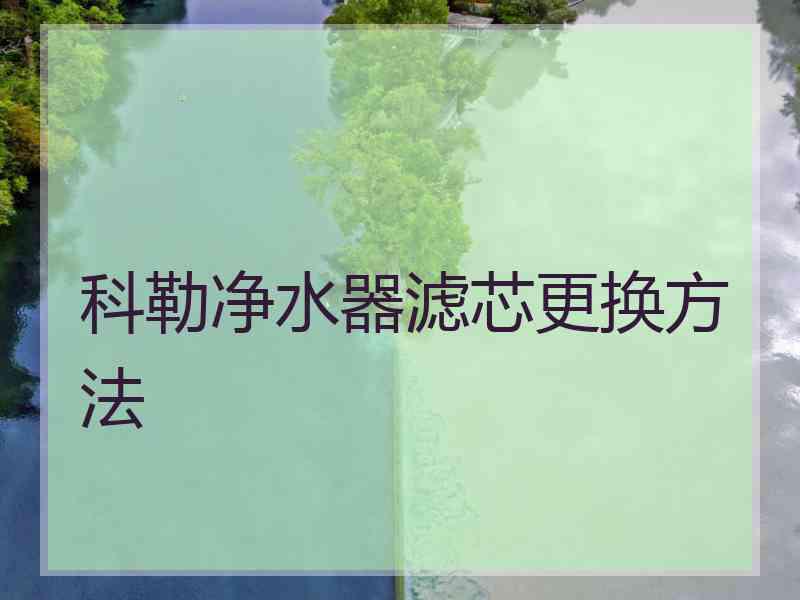 科勒净水器滤芯更换方法