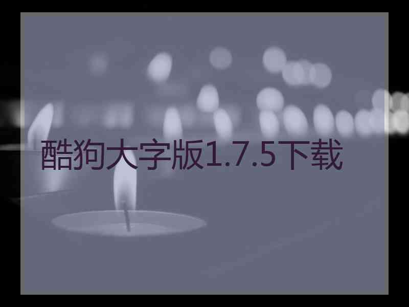 酷狗大字版1.7.5下载