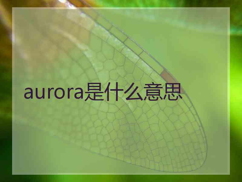 aurora是什么意思