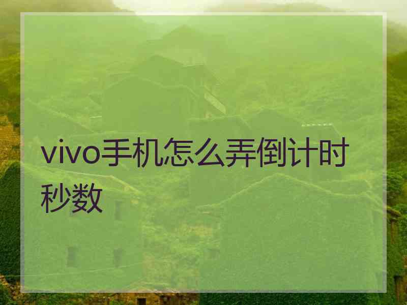 vivo手机怎么弄倒计时秒数