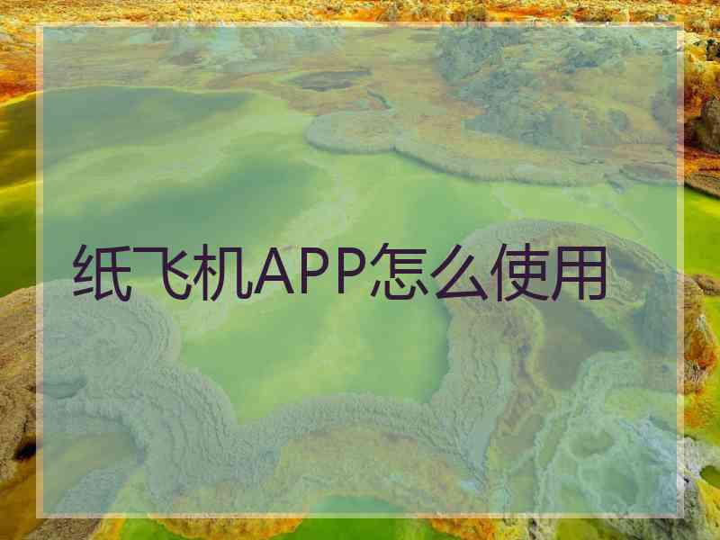 纸飞机APP怎么使用