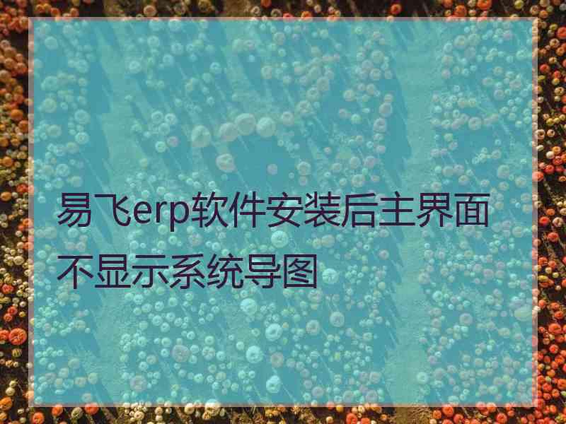 易飞erp软件安装后主界面不显示系统导图