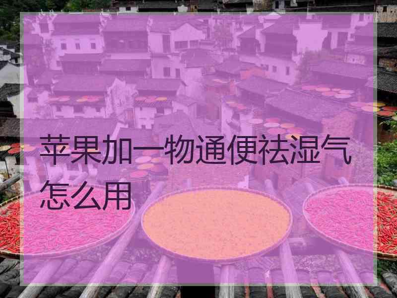 苹果加一物通便祛湿气怎么用