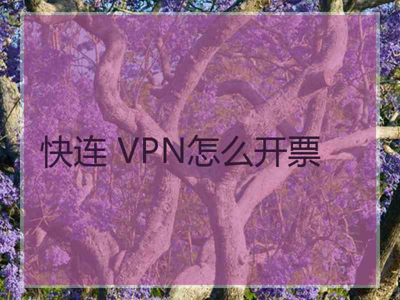 快连 VPN怎么开票