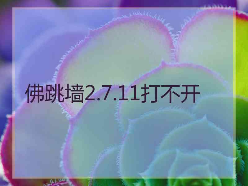 佛跳墙2.7.11打不开