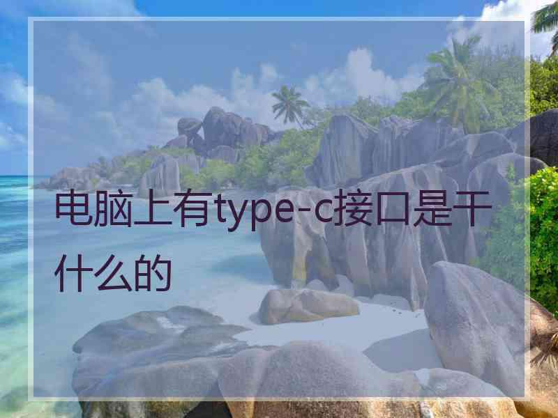 电脑上有type-c接口是干什么的