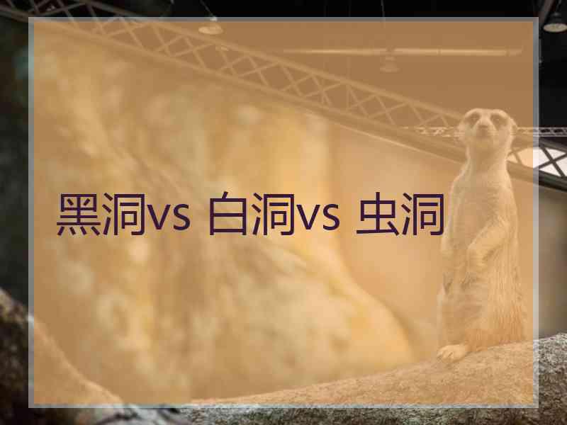 黑洞vs 白洞vs 虫洞