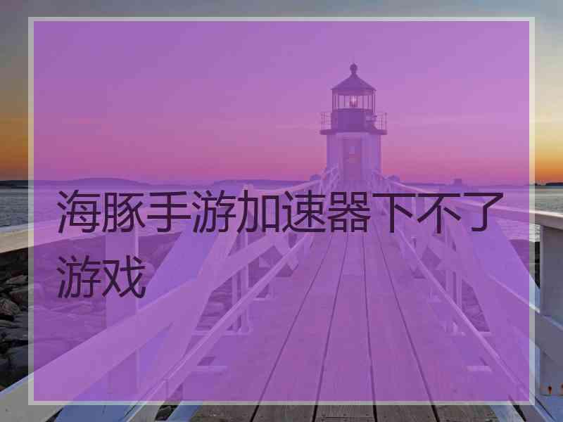 海豚手游加速器下不了游戏