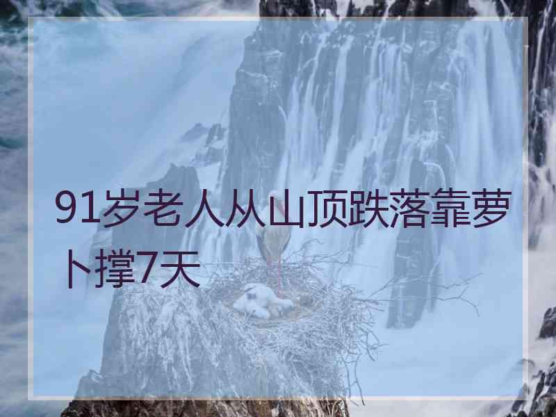 91岁老人从山顶跌落靠萝卜撑7天