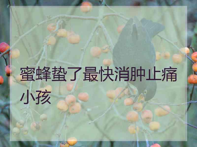 蜜蜂蛰了最快消肿止痛小孩