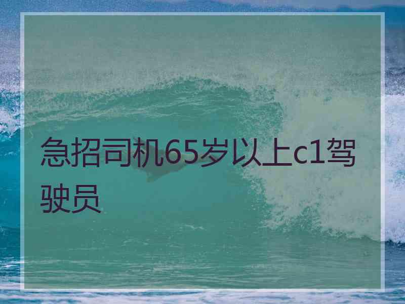 急招司机65岁以上c1驾驶员