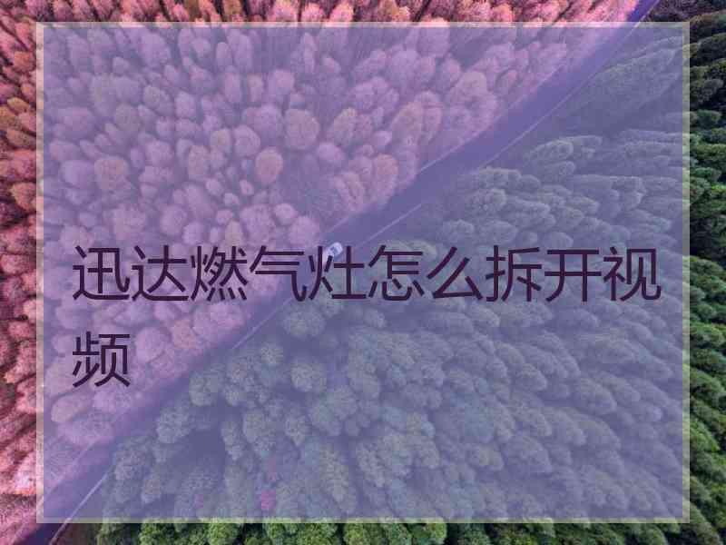 迅达燃气灶怎么拆开视频