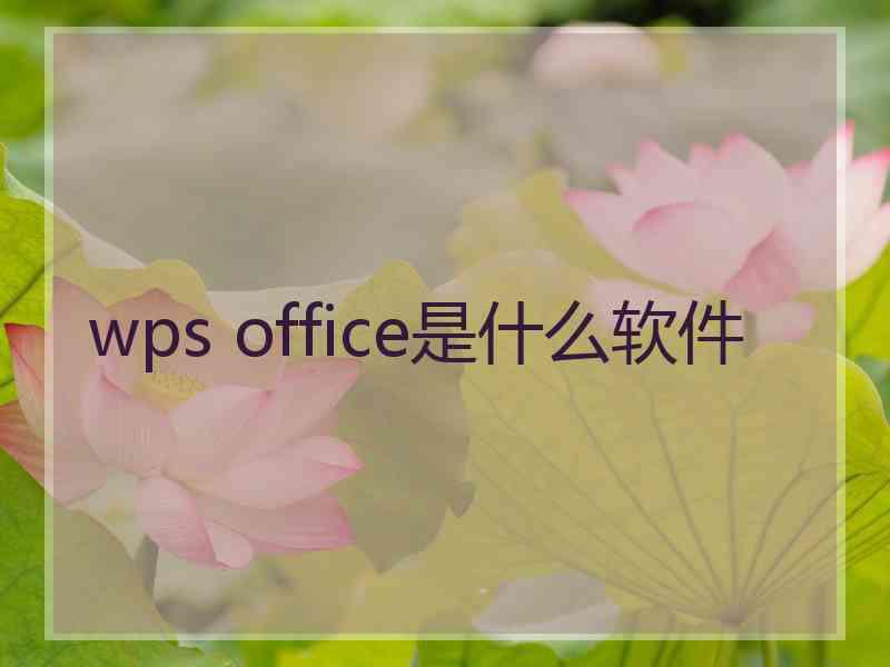 wps office是什么软件