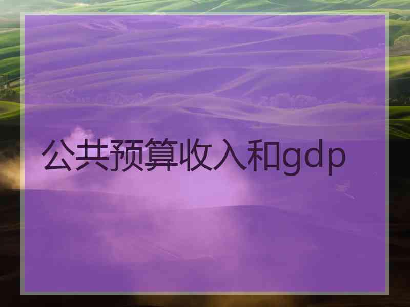 公共预算收入和gdp