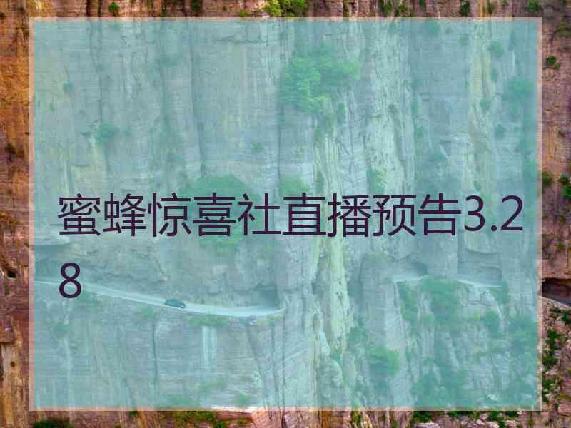 蜜蜂惊喜社直播预告3.28