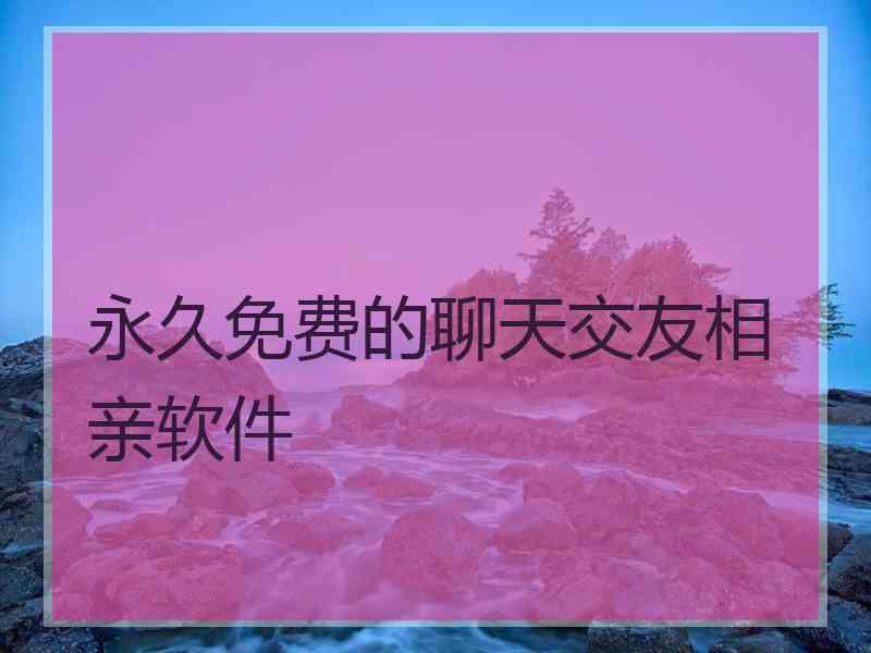 永久免费的聊天交友相亲软件