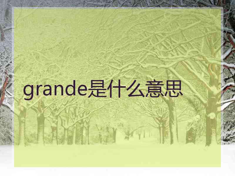 grande是什么意思