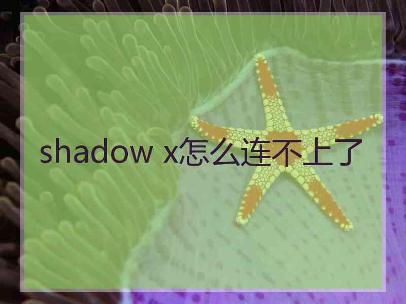 shadow x怎么连不上了