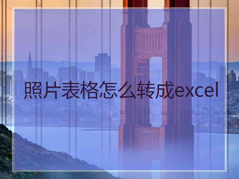 照片表格怎么转成excel