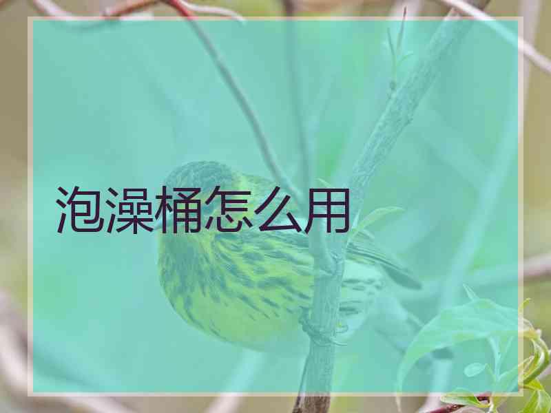 泡澡桶怎么用