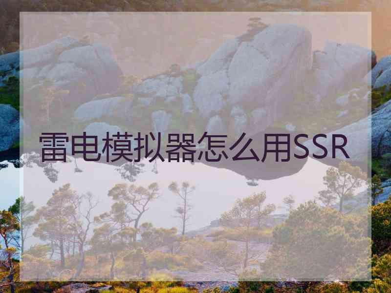 雷电模拟器怎么用SSR