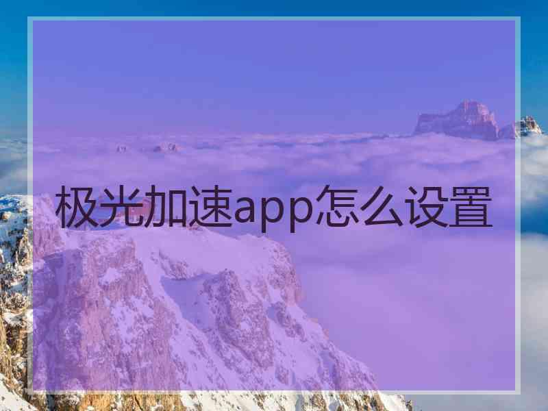 极光加速app怎么设置