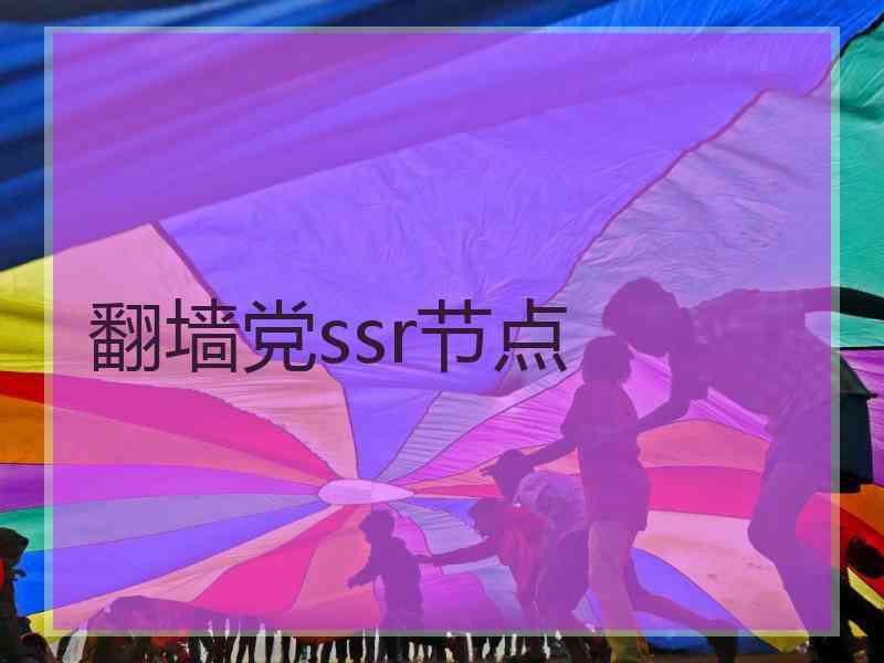 翻墙党ssr节点