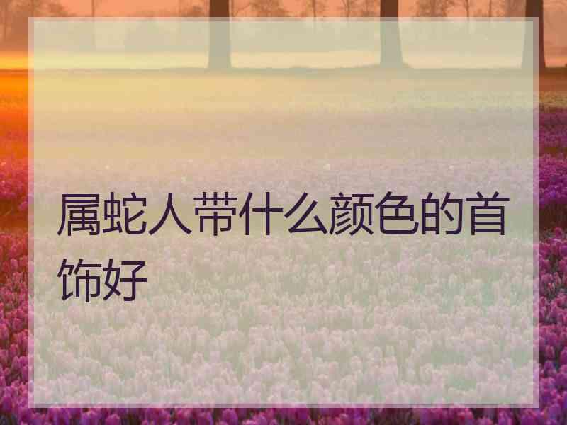 属蛇人带什么颜色的首饰好