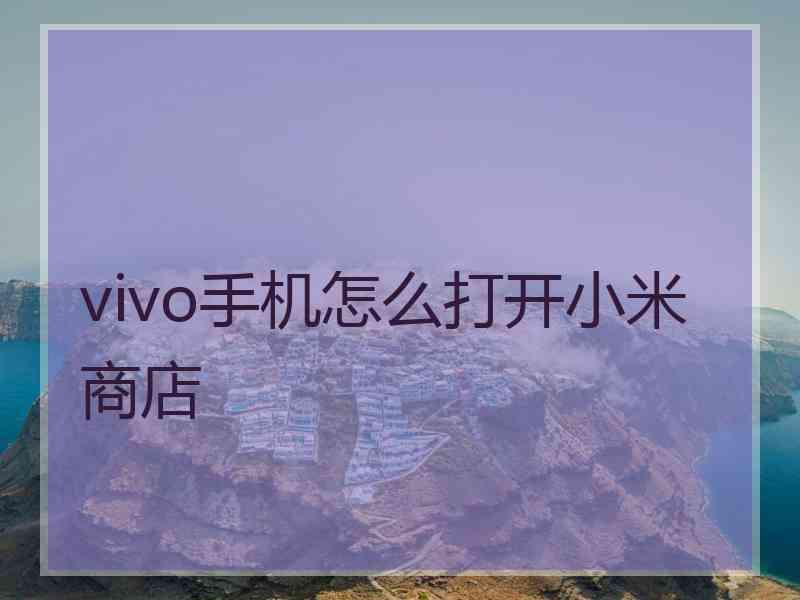 vivo手机怎么打开小米商店