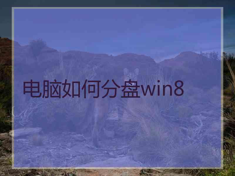 电脑如何分盘win8