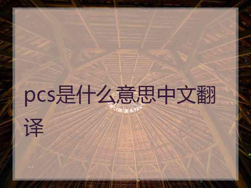 pcs是什么意思中文翻译