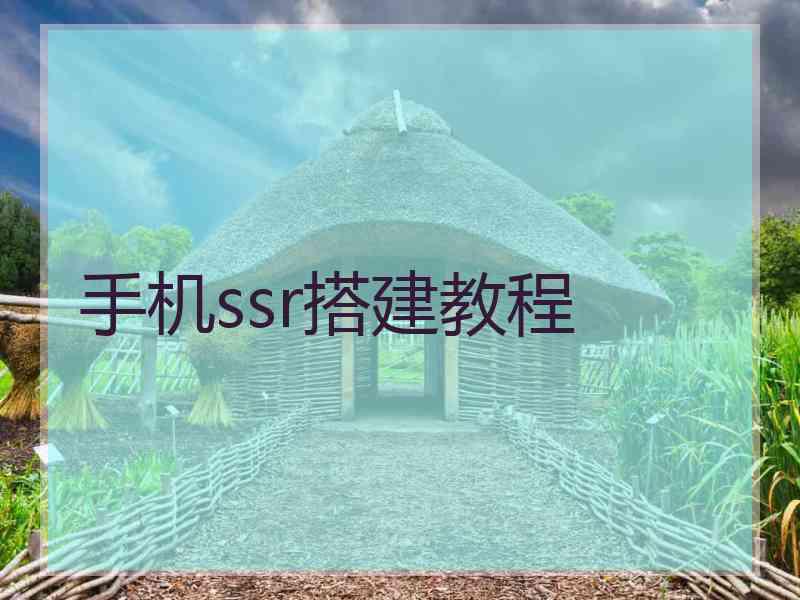 手机ssr搭建教程