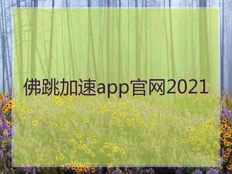 佛跳加速app官网2021